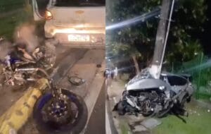 "Velozes e perigosos": Manaus tem madrugada de acidentes fatais, com moto destruída e motorista preso nas ferragens; veja vídeos